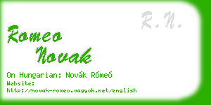 romeo novak business card